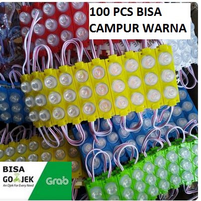 Lampu LED modul Lensa 3 Mata Besar 3watt 24V Kolong Truck truk 100 PCS