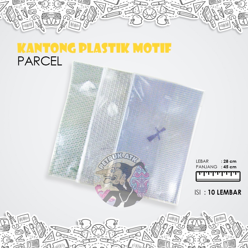 

[PAK] PLASTIK SOUVENIR / PLASTIK KANTONG ULTAH / PLASTIK PARCEL MOTIF UKURAN 28 X 45 (ISI 10)*