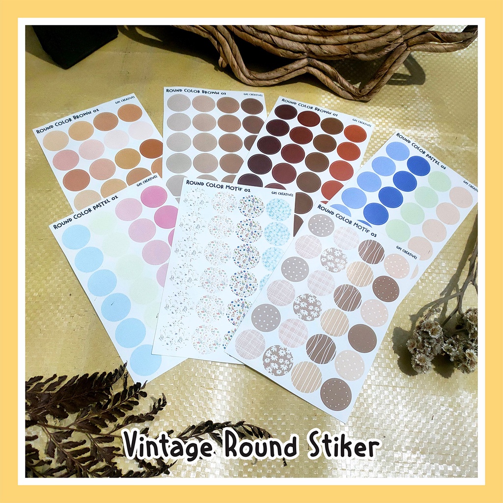 

Dot Stiker Sticker Segel Bulat Serie 1 Aesthetic Retro Vintage Round Stickers Dekorasi Bullet Journal Cutting Bulat