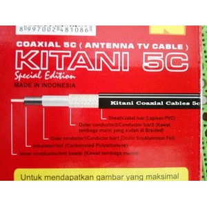 KABEL ANTENA 5C KITANI JUAL PER METER FULL TEMBAGA TANPA BOSTER CABLE RG6 COAXIAL KUALITAS TERBAIK