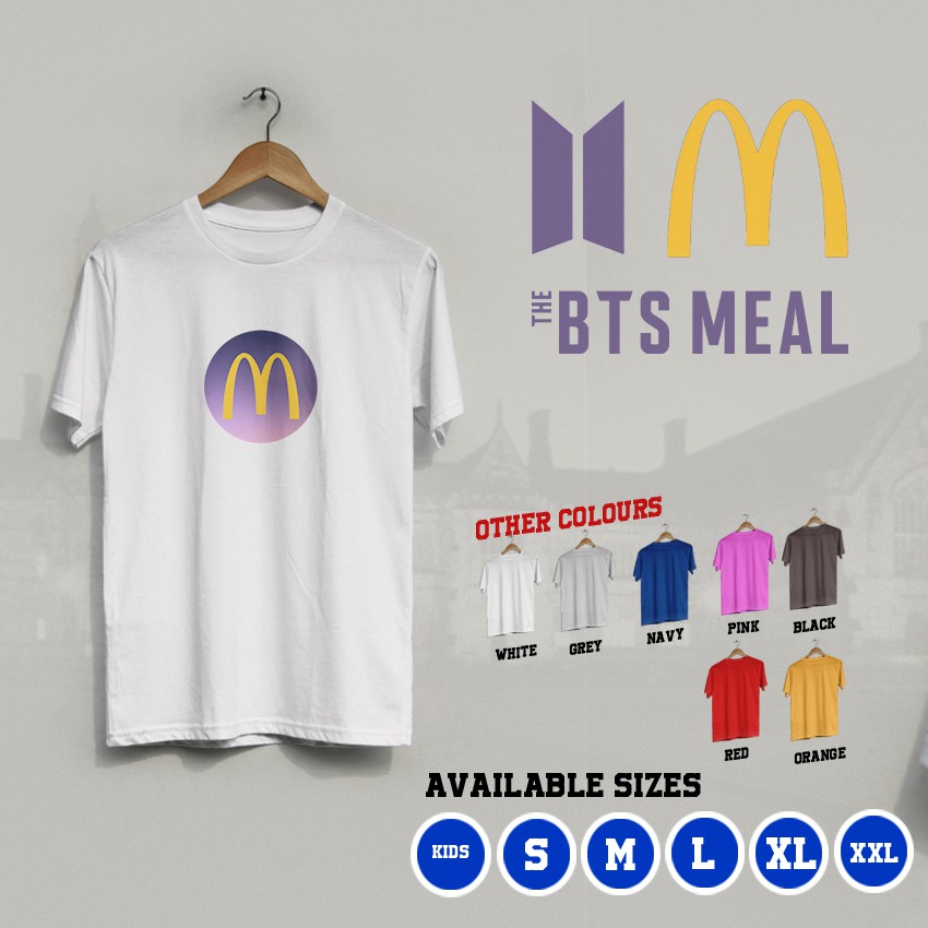 Kaos The BTS Meal McD Mc Donalds Logo Bangtan Boys K-Pop Army T-Shirt Anak dan Dewasa