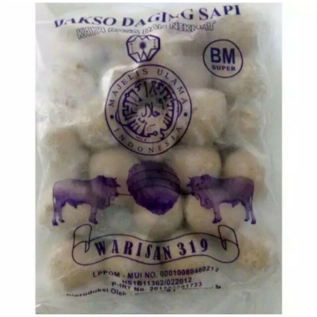 

(1 BALL) Bakso Sapi Warisan 319 BM Super isi 50 butir 10 BUNGKUS