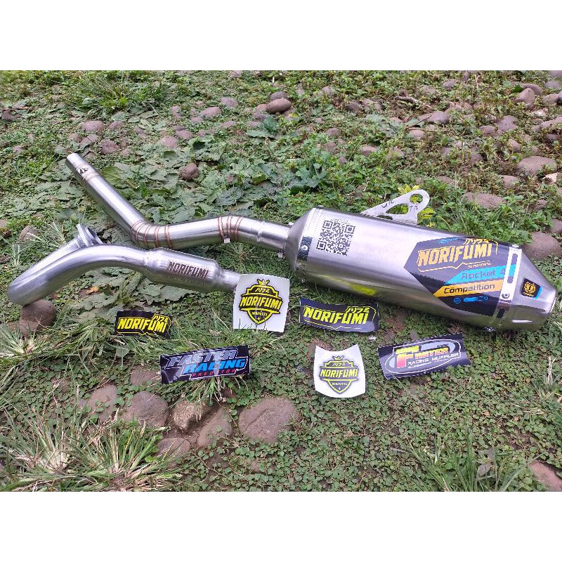 knalpot Norifumi Rocket 4 competition fullset PNP KLX-D tracker-BF-S-G/crf/wr155/custom Tiger,vixi,Fu,MP,Scorpio-WR155