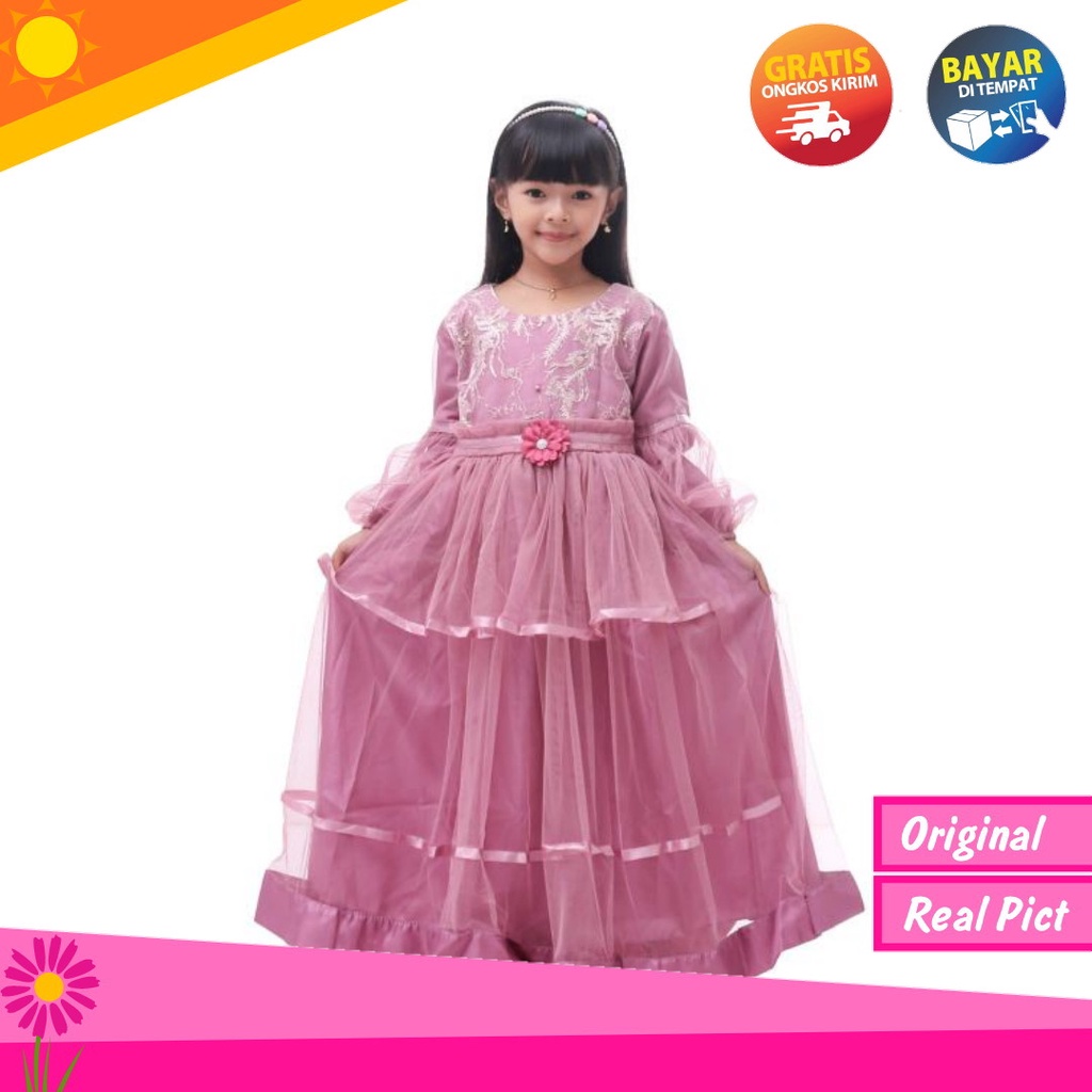 gamis pesta warna pink tua | gamis pesta mewah | baju gaun anak perempuan | gamis anak perempuan | dress anak perempuan | baju gamis anak | baju gamis anak perempuan | gaun pesta anak perempuan