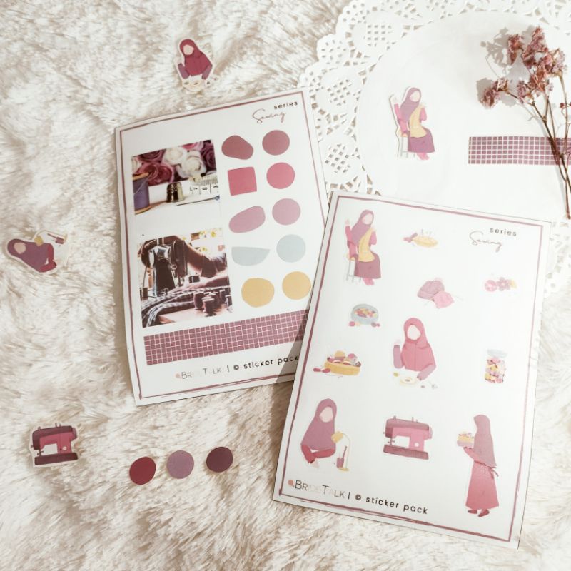 

Sticker Aesthetic Ungu / Sticker Hijab / Sticker Muslimah Faceless / BuJo Journaling Scrapbook