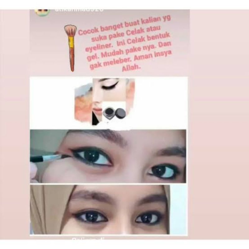 Eyeliner Muslimah Sah Untuk Sholat Celak Gel Celak Mata Hitam Halal Semi Waterproof