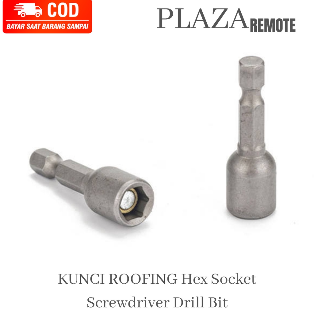 ADAPTER BOR ROOFING 8MM X 48MM 1 PCS - MATA SOCK ROOFING  - MAGNETIC NUT - BAUT KUNCI KEPALA ROOF