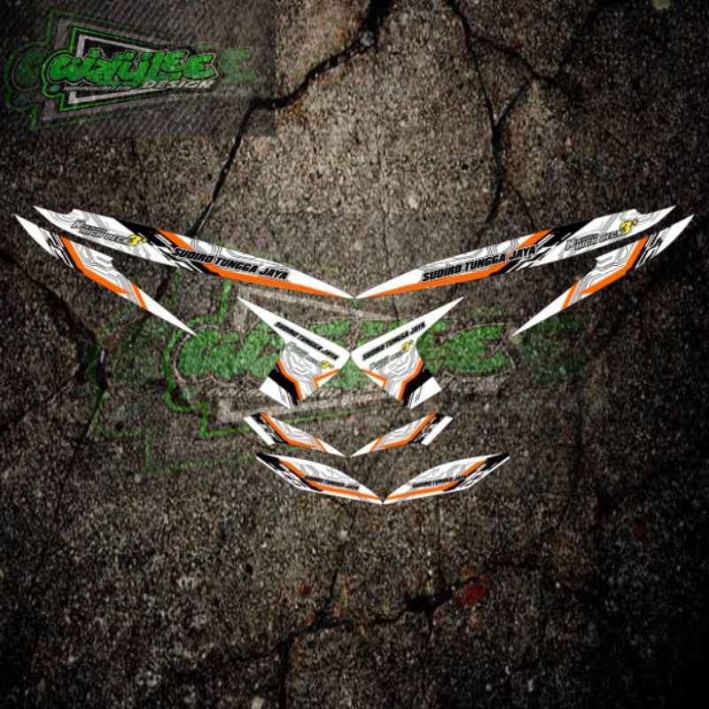 Striping transparan Vario 110 SUDIRO TUNGGA JAYA list oren