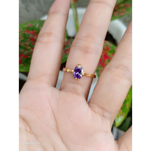 cincin perak asli 925 dilapisi emas 22k
