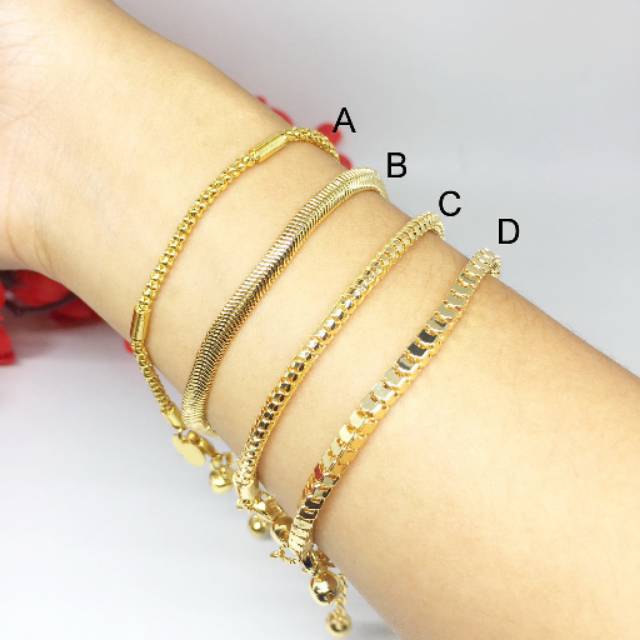  Gelang  Rantai Xuping Polos  Milano Kabel Lapis Emas  BB449 