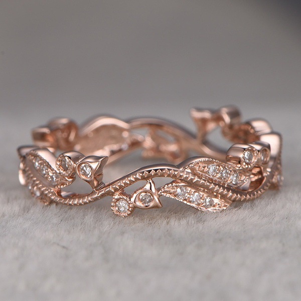 Cincin Bahan Sterling Silver 925 Warna Rose Gold Untuk Wanita Ccb78