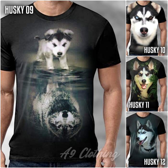 Baju Kaos SIBERIAN HUSKY TShirt Gambar Anjing Husky Dog Lovers Keren Premium Distro Animal