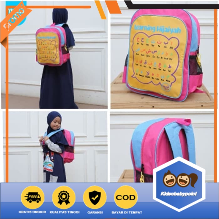 Tas Sekolah moslem kids muslim anak lucu backpack ransel karakter