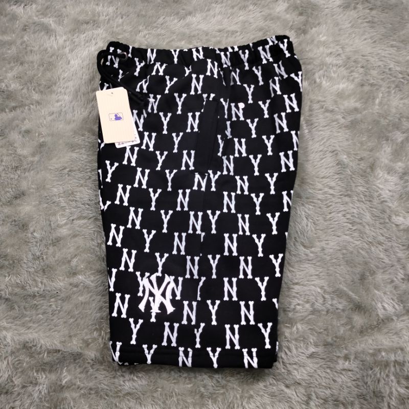 SHORT PANTS CELANA PENDEK NY MLB FULLPRINT HITAM AUTHENTIC PREMIUM FULLTAG