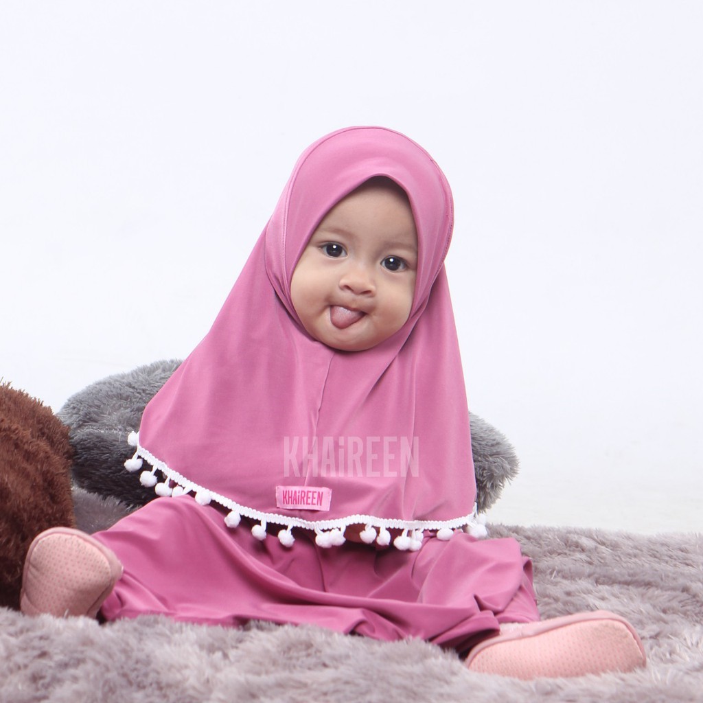 Gamis Anak / Gamis Anak Perempuan Pompom Khaireen Newborn - 5 Tahun / Gamis Bayi