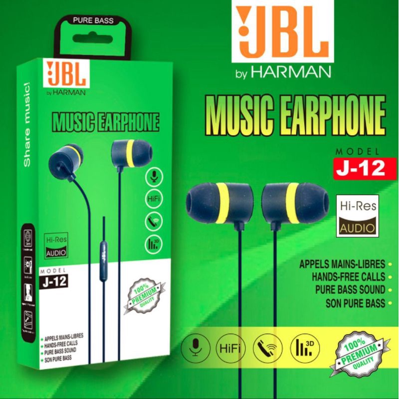 HF HEADSET JBL J-12 MUSIC BASS EARPHONE KUALITAS BAGUS