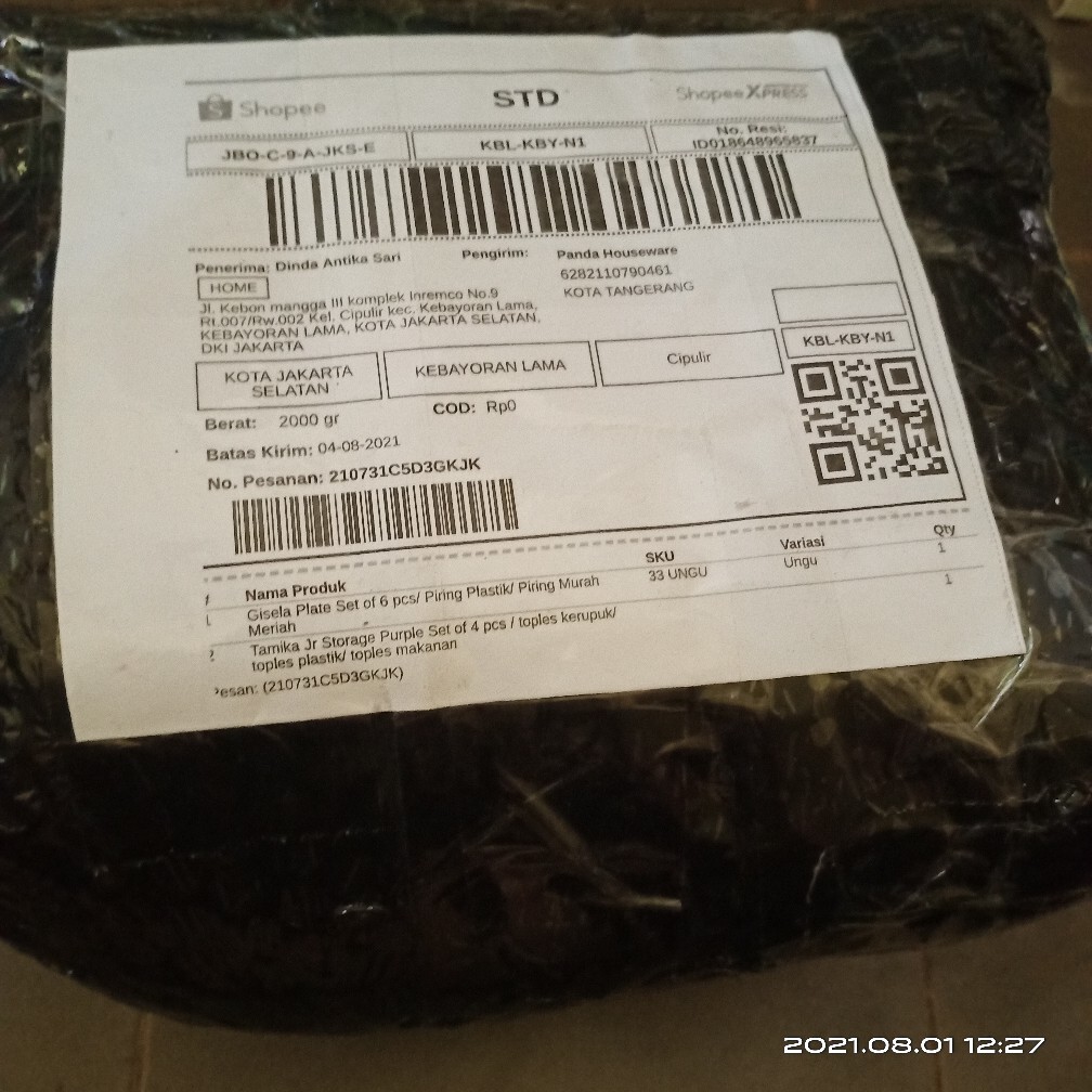 Tamika Jr Storage Purple Set Of 4 Pcs / Toples Kerupuk/ Toples Plastik/ Toples Makanan