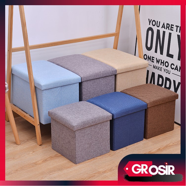 Grosir- H840 Kursi Box Lipat / Storage Box Sofa / Bangku Lipat / Tempat Penyimpanan Barang Serbaguna