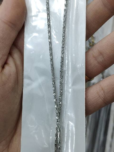 Kalung titanium silver motif sisik ular panjang 50cm