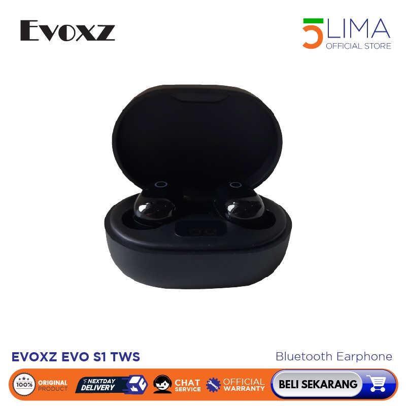 EVOXZ EVO S1 TWS Bluetooth Earphone Black