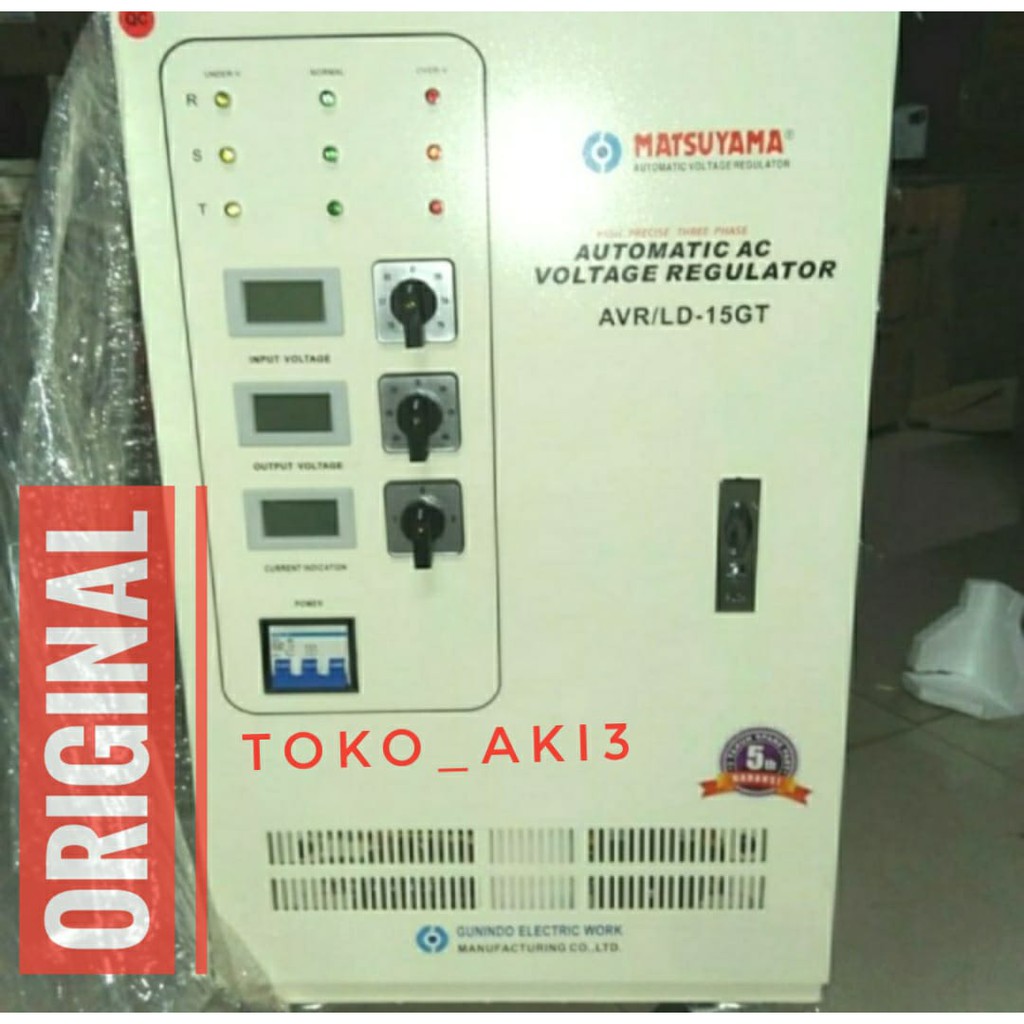 MATSUYAMA Stabilizer AVR - 15GT 15 KVA GT Type LD Original STAVOLT MATSUYAMA 15 KVA 3 PHASE 15000va