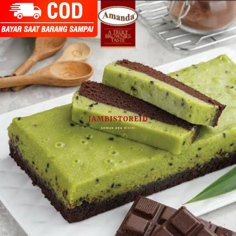 (JAMBISTOREID) Kue Brownies Kukus Amanda Rasa Sarikaya Pandan Bisa COD Bayar Di Tempat Oleh-Oleh Jam