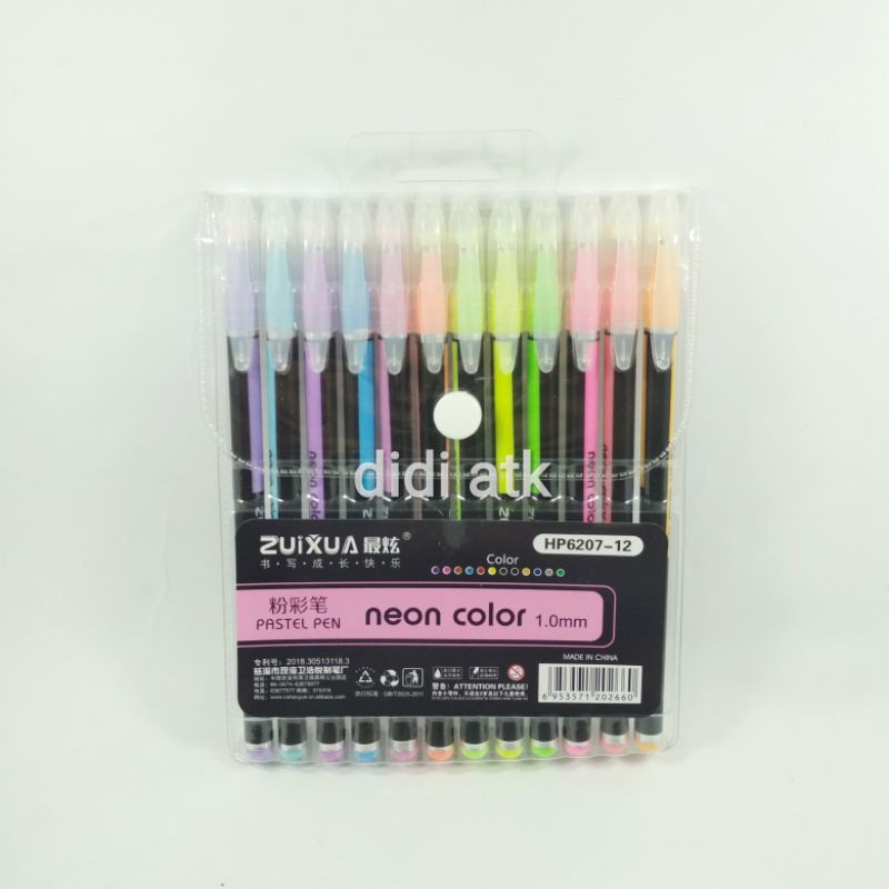 

Pastel Pen Neon Color 1.0mm Zuixua HP6207-12