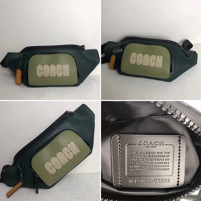 【Ship immediately】New COACH 3765 2716 2724 6653 Men's TRACK Waist Bag Chest Bag Shoulder Bag Crossbody Bag