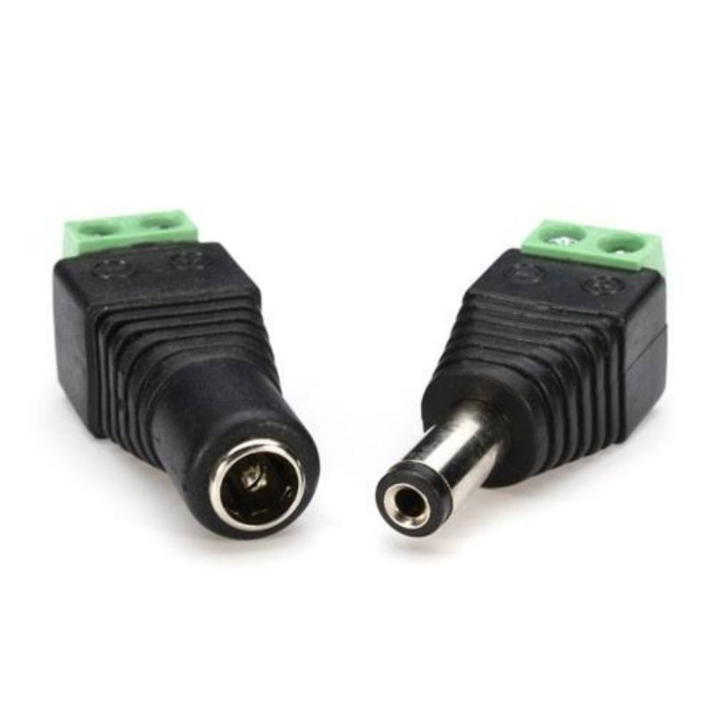 Sepasang Konektor Kamera Cctv DC male dan Female / 1 set Jack DC cowok Cewek baut High Quality