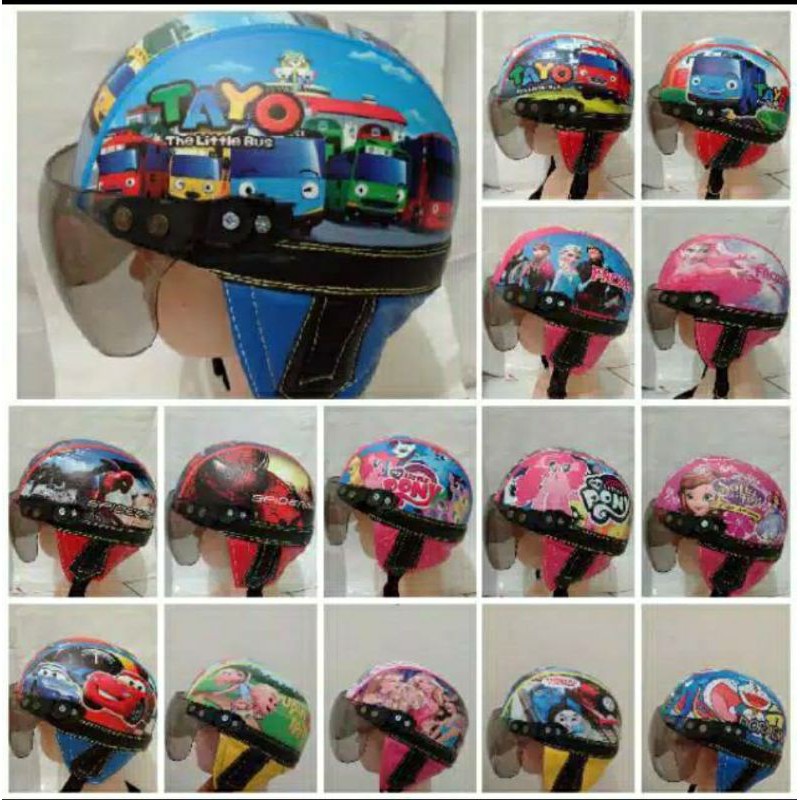 HELM RETRO ANAK KARAKTER LUCU UNTUK UMUR 2-4 TAHUN
