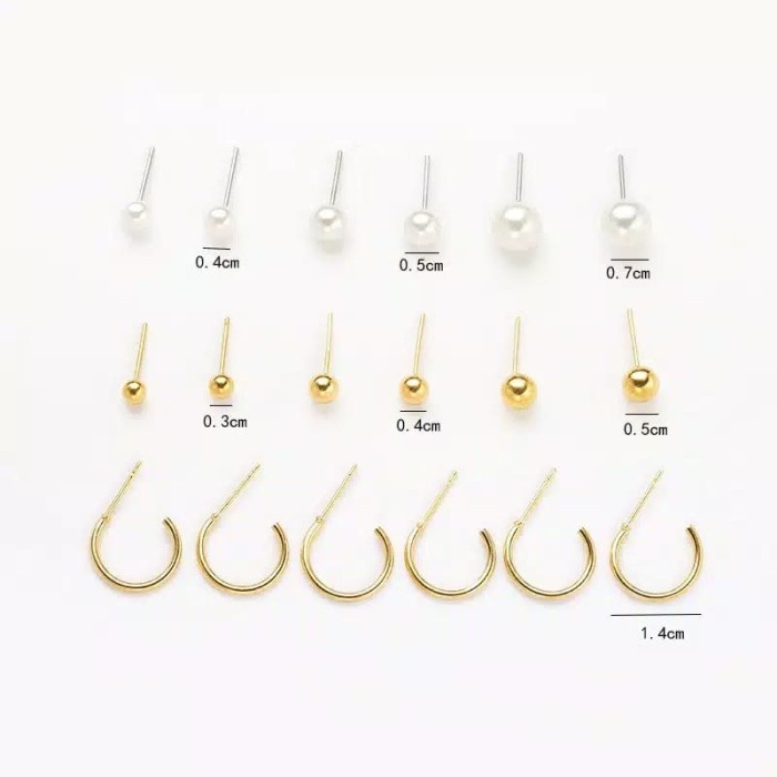 Anting Wanita Set Isi 9 Model Anting Plug SLH32