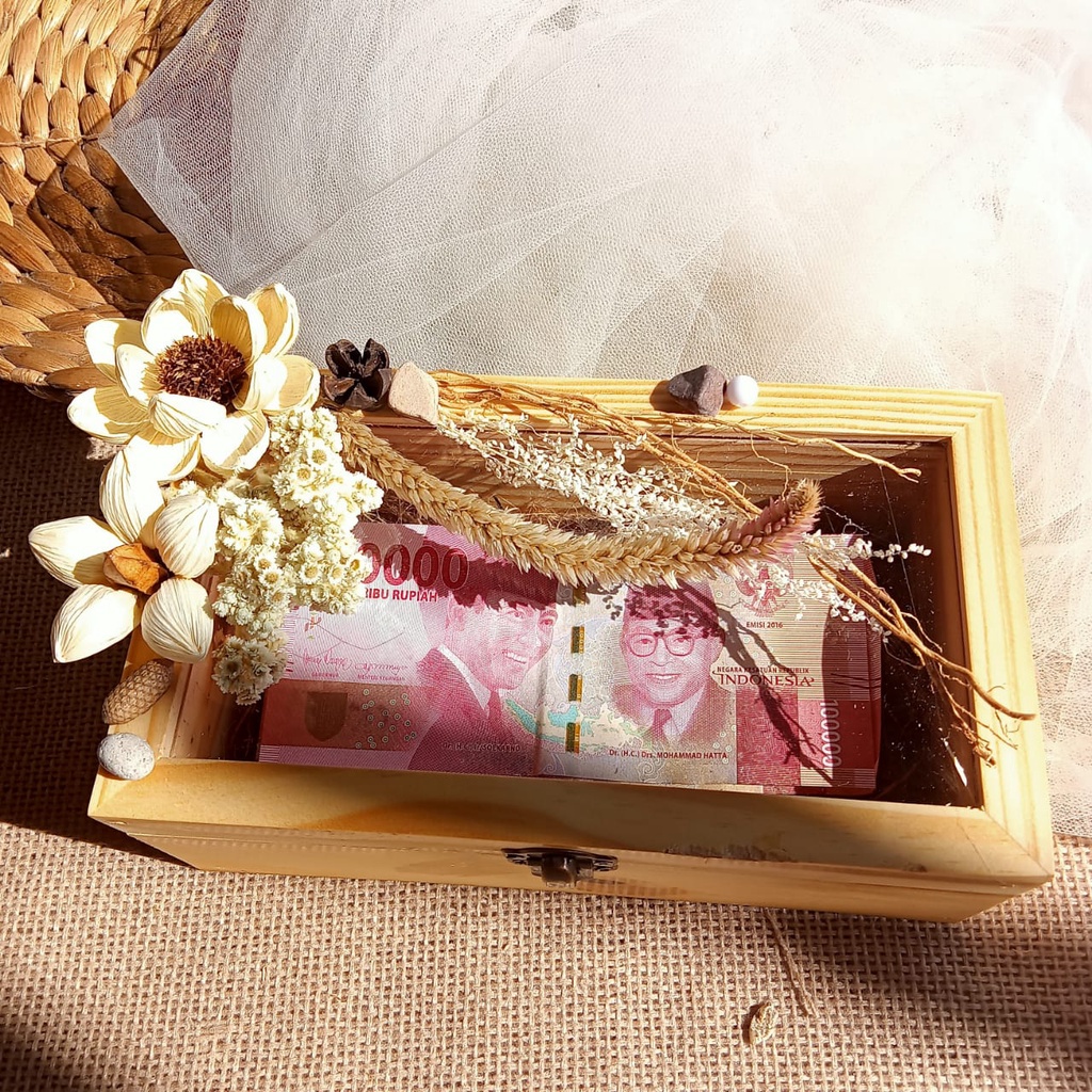 Kotak Uang Mahar Rustic / tempat uang mahar desain rustic