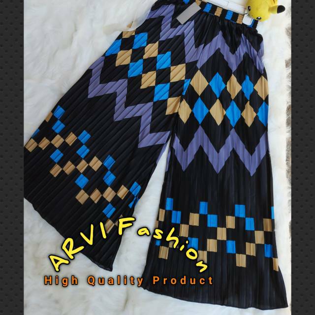 Bayar Ditempat Celana Kulot Plisket Motif Kotak Big All Size ProFesional