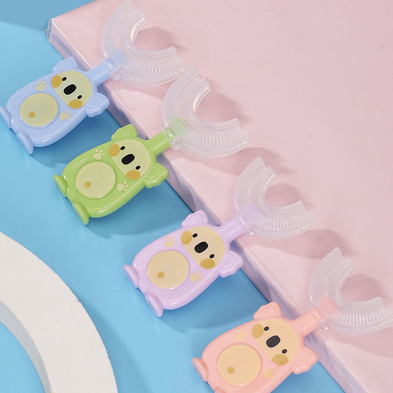 sikat gigi silikon bayi anak bentuk U | tooth brush baby silicon type U 360°