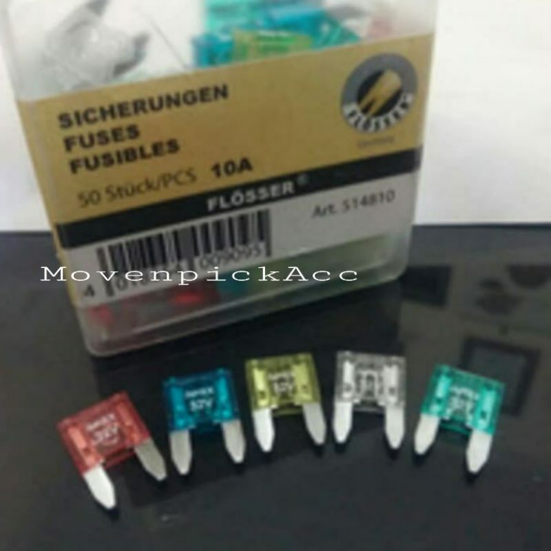 FUSE TANCAP MINI FLOSSER SEKRING TANCAP MINI ORIGINAL - HARGA 10 PCS