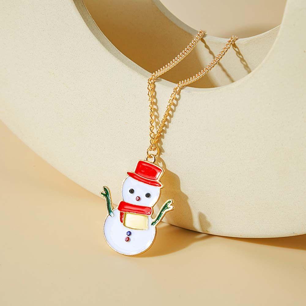 NEEDWAY Needway Kalung Natal Hadiah Natal Elk Santa Claus Merry Christmas Clavicle Necklace