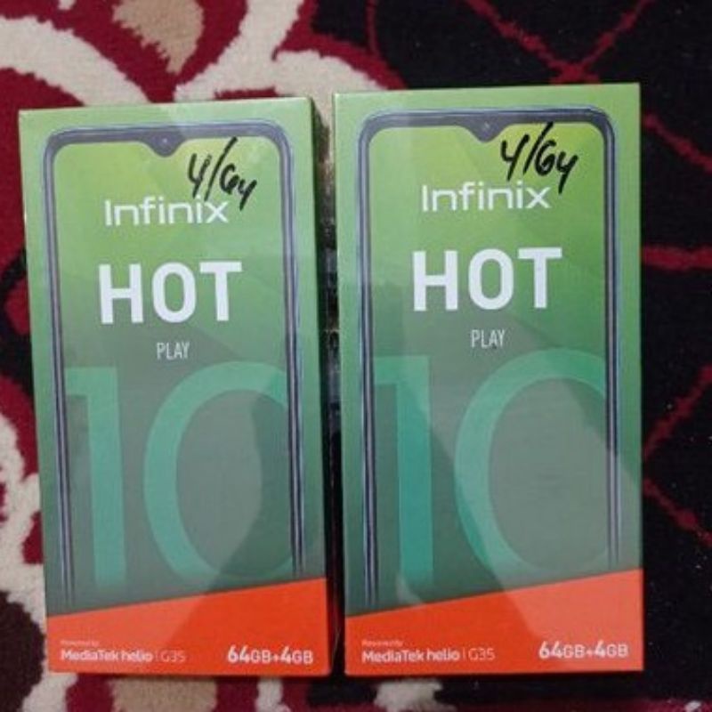 INFINIX HOT 10 PLAY RAM 4 ROM 128 GB 4/128 ORIGINAL GARANSI RESMI 2 TAHUN 2/32 3/64 4/64