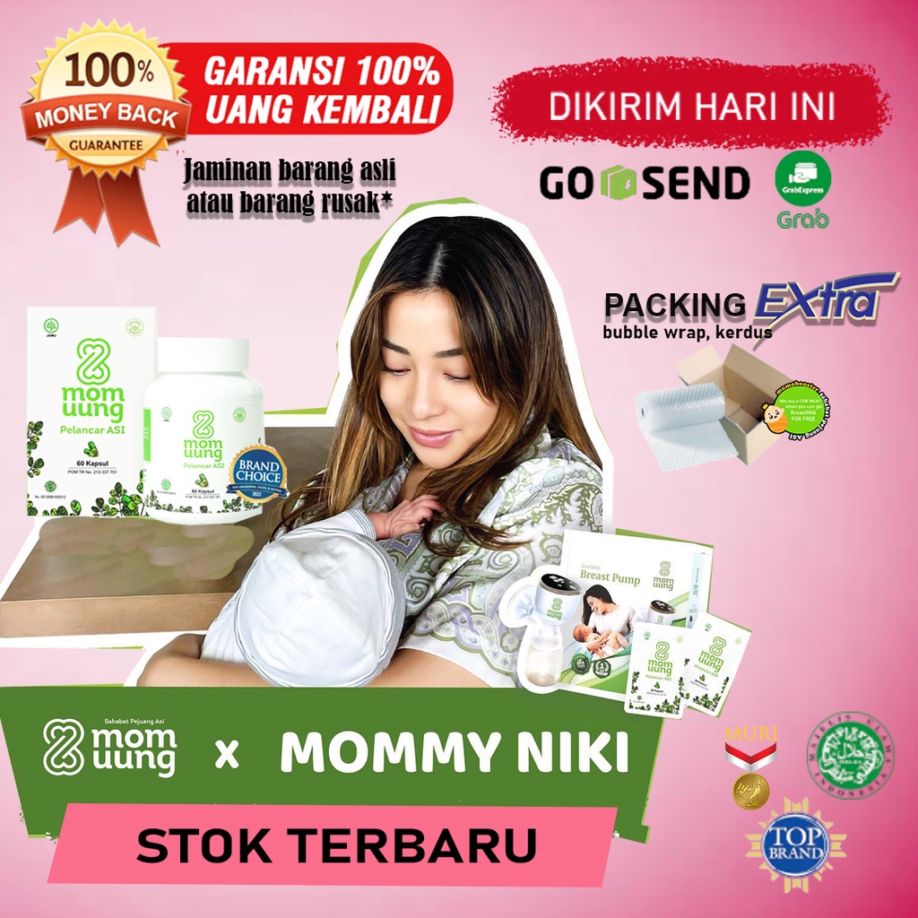 BPOM HALAL HERBAL Asi Booster MOM UUNG Pelancar Asi / 60 Kapsul kelorcap kelor kapsul booster asi