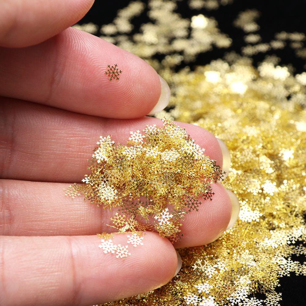 Preva 90pcs/Set Snowflake Nail Sequin DIY Dekorasi Natal Mix Desain Winter Sticker Nail Art Glitter