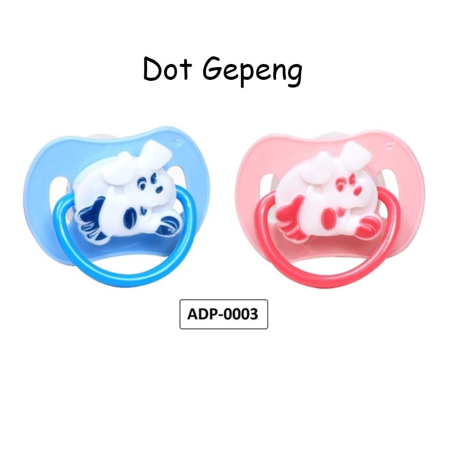 Lusty Bunny Empeng Bayi Baby Pacifier Silicone Dot Gepeng Dan Bulat