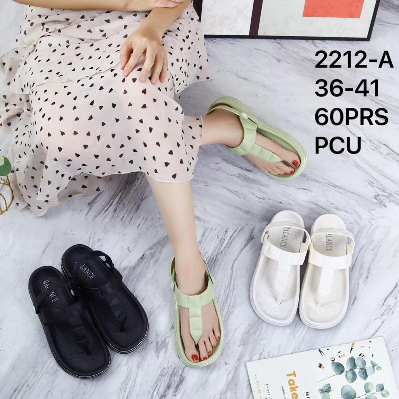 SEPATU SANDAL JEPIT TALI BELAKANG WANITA KARET IMPORT BALANCE 2212-A