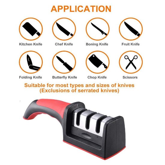 Swifty Knife Sharpener - Alat Pengasah Pisau Gunting 3 Kepala