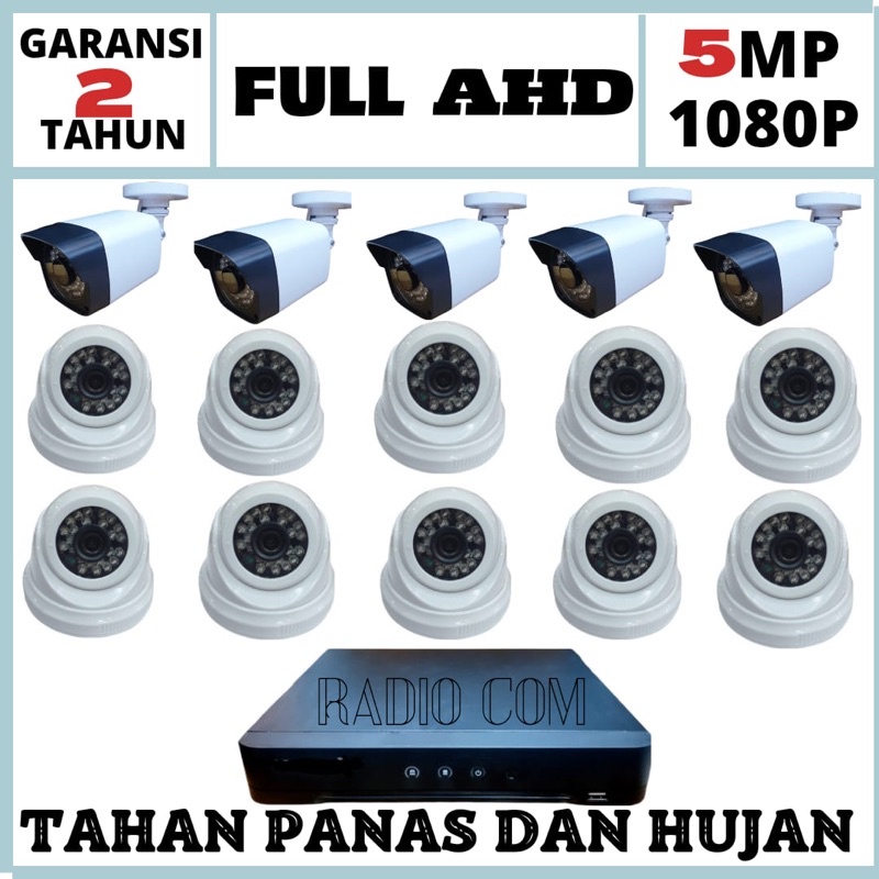 PAKET CCTV 16 CHANNEL 15 KAMERA LENSA 5MP 1080p IR SONY