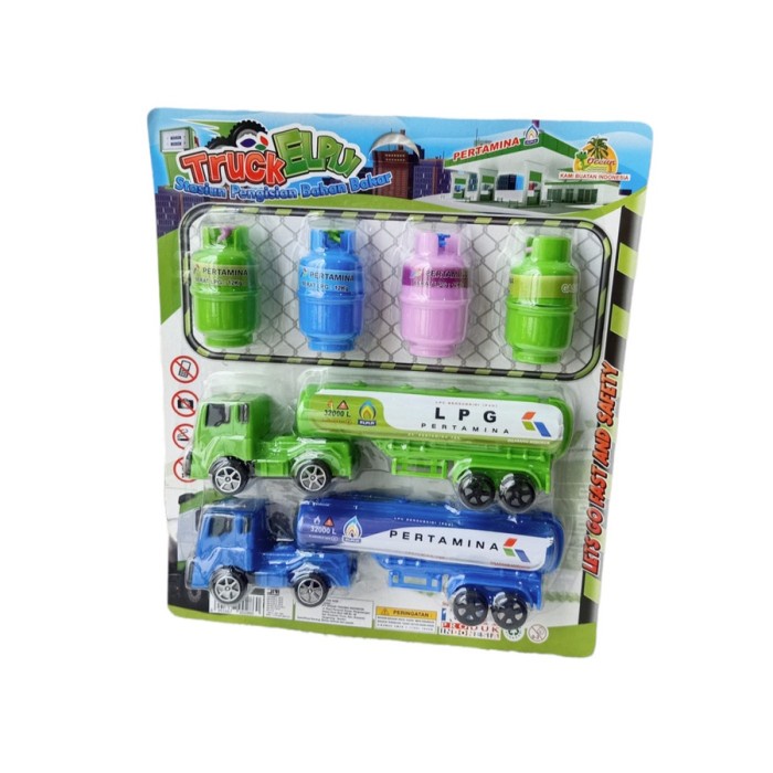 Mainan Mobil Truck Truk Pertamina Muatan Tabung Gas LPG Elpiji Anak