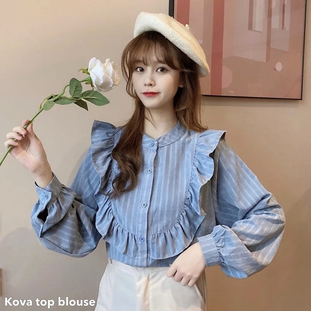 Adera vintage top blouse -Thejanclothes