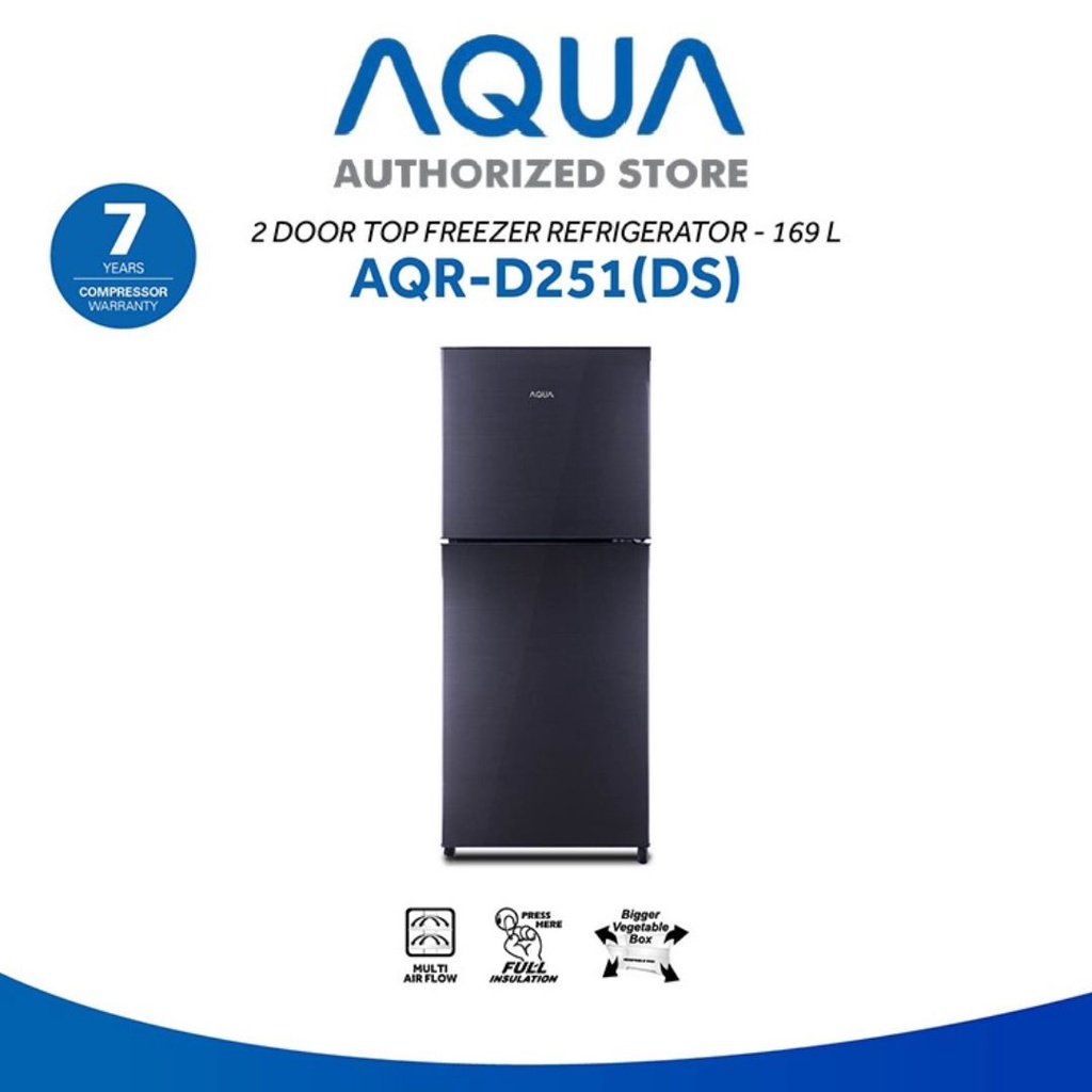 AQUA JAPAN AQR-D251(DS/LS) Kulkas 2 Pintu 169 Liter