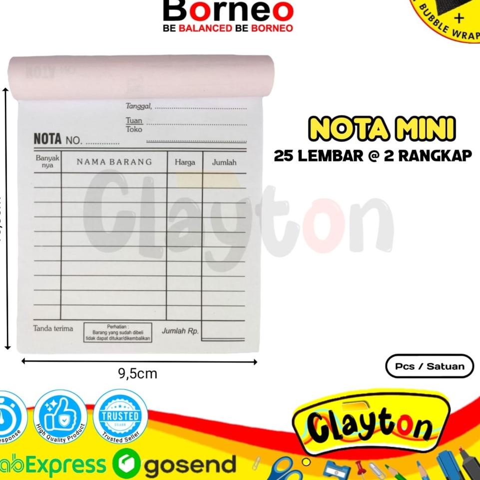 

BIG PROMO Buku Nota Kontan Borneo Kecil 2 Ply NCR / Nota Kontan 2 Rangkap Kecil / Nota Kontan Mini ✮ 861