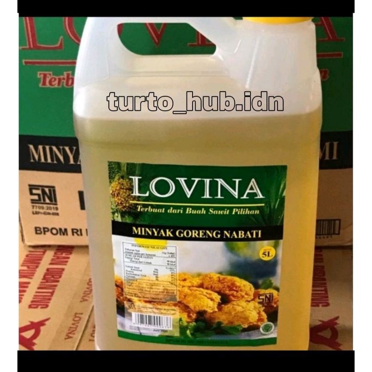 

1 karton minyak goreng lovina 5liter jerigen (isi 4)