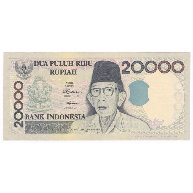 Uang Kuno Uang Lama Uang Kertas 20000 Ki Hadjar Dewantara 1998