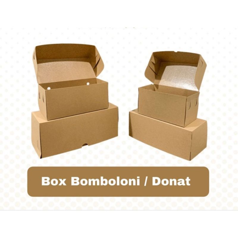 

10pcs Kotak Bomboloni Box Bolu Gulung (M)22x10x10cm Kraft Laminasi